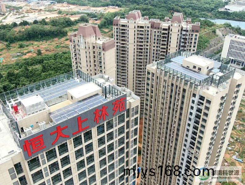 長(zhang)沙恆大上林苑(yuan)2#、3#棟太陽能熱水係統工程